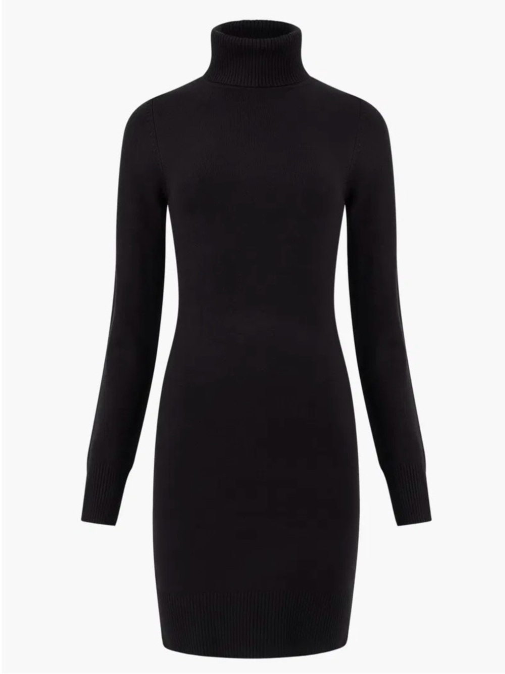 Black French Connection Turtleneck Sweater Dress